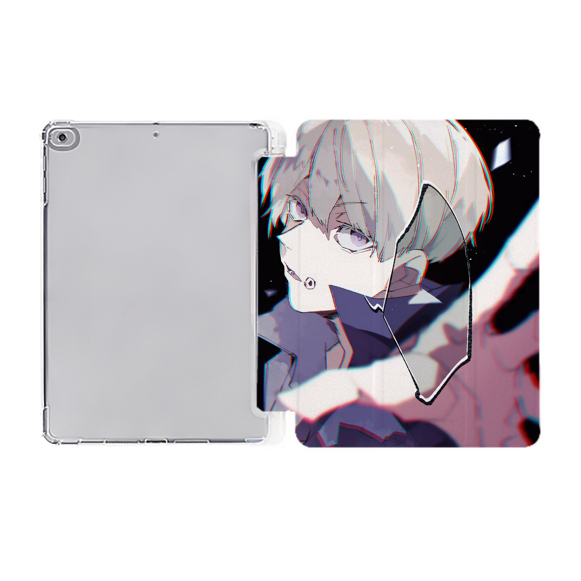 （画像用） 呪術廻戦 Jujutsu Kaisen IPad ケース ペン収納付き 三つ折りスタンド PUレザー×シリコン 対応機種9.5/10.5/10.9インチ